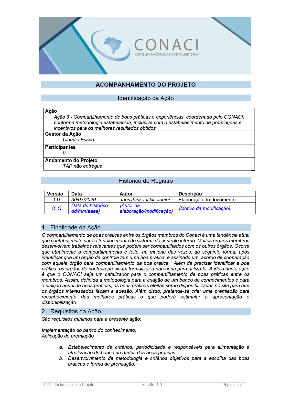 Termo de Abertura do Projeto