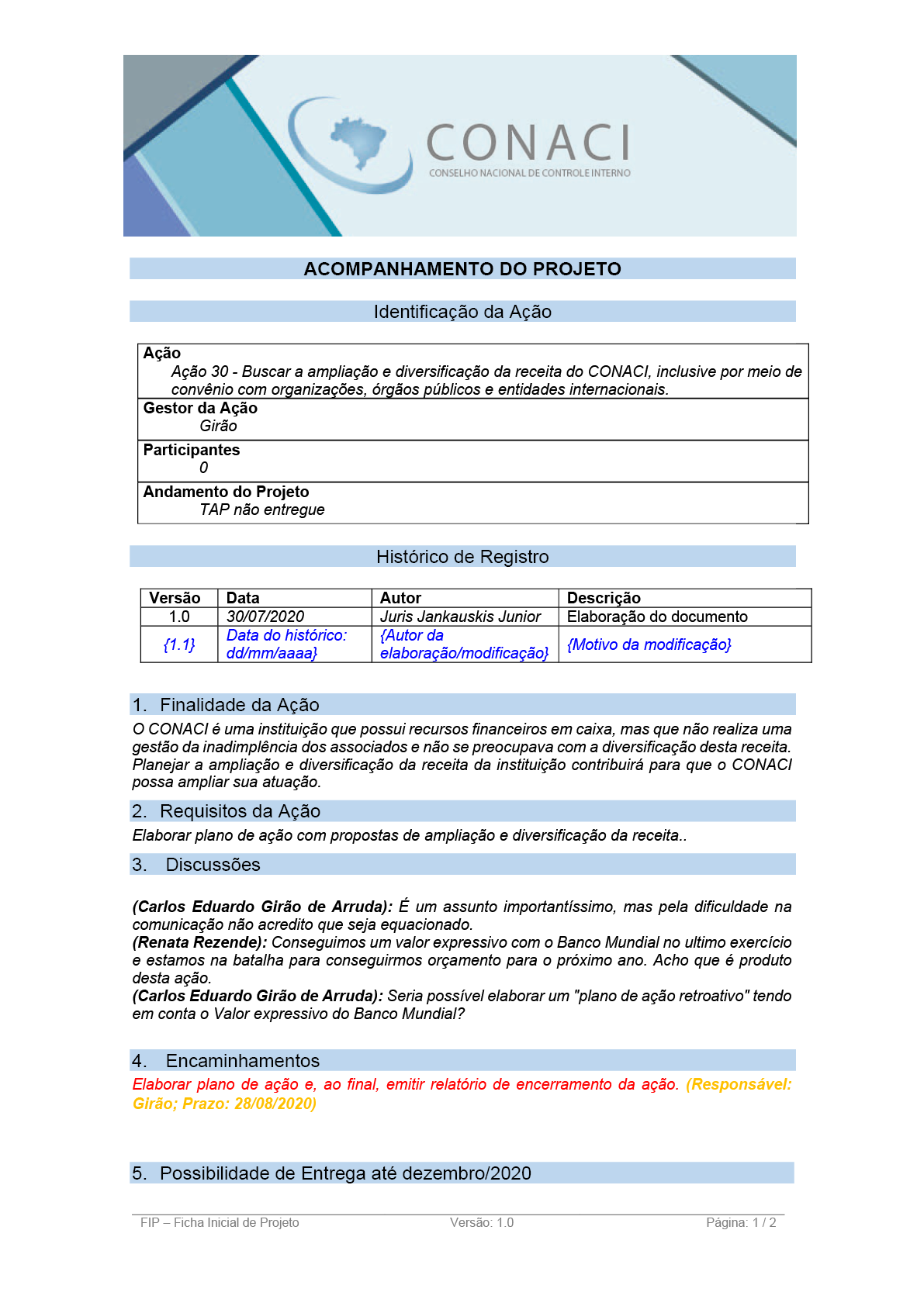 Termo de Abertura do Projeto