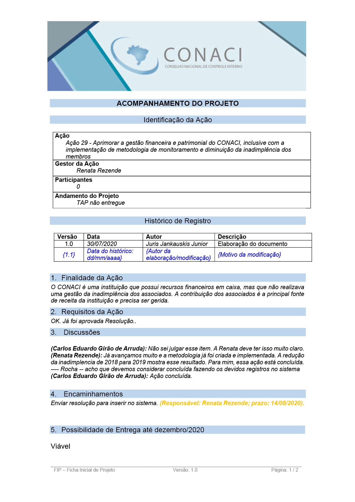 Termo de Abertura do Projeto