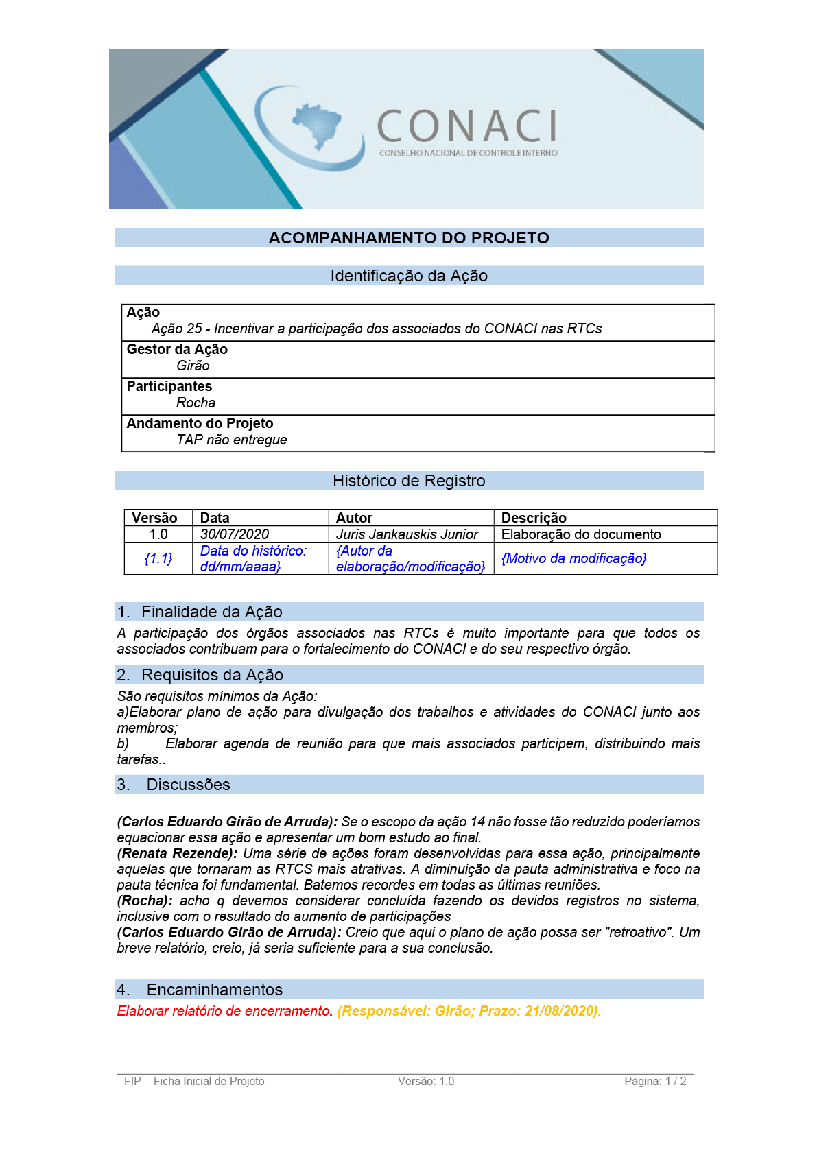 Termo de Abertura do Projeto