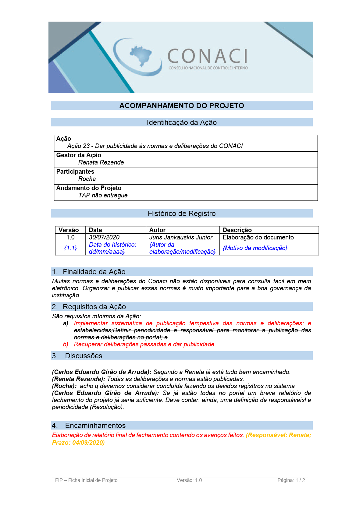 Termo de Abertura do Projeto