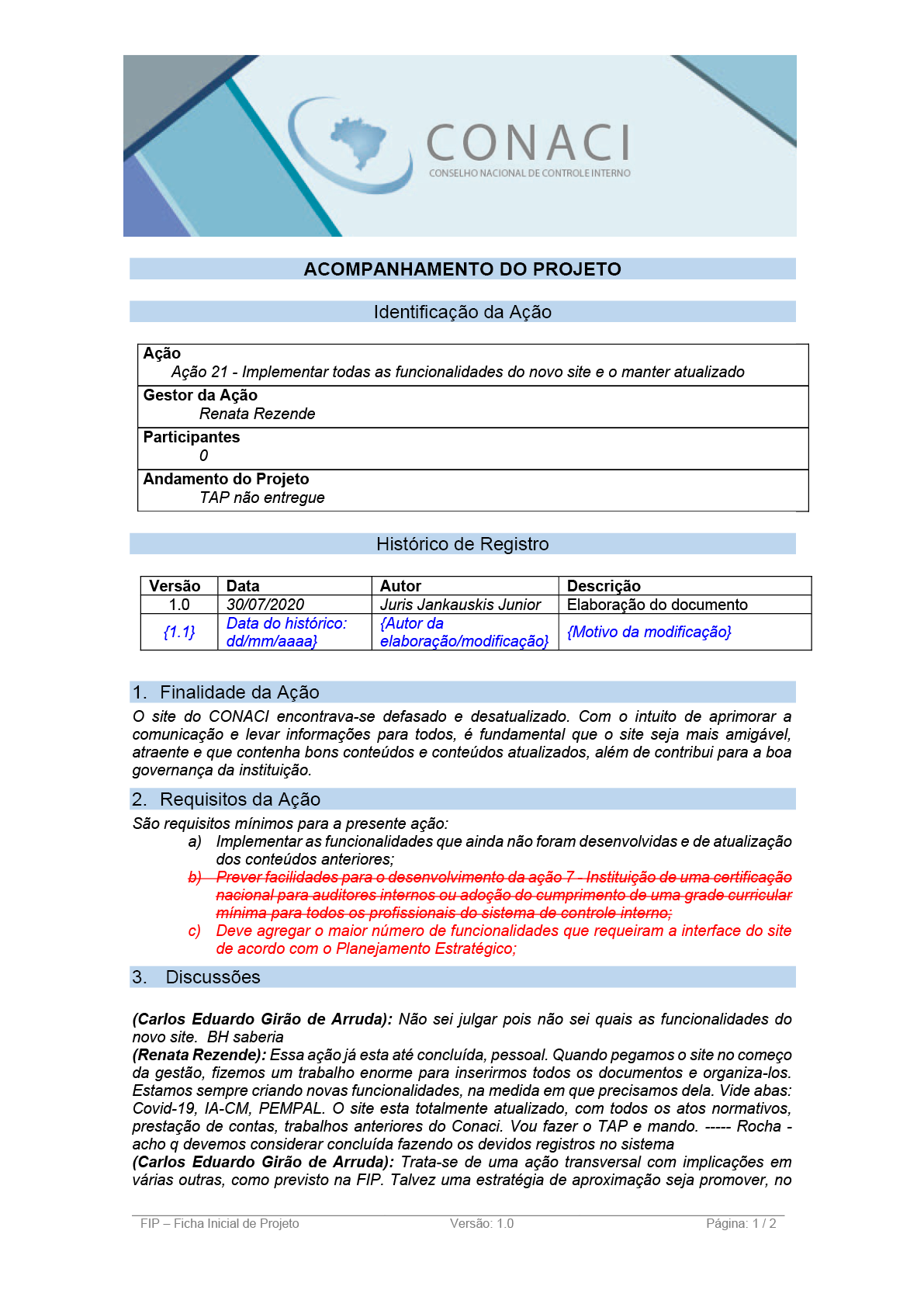 Termo de Abertura do Projeto