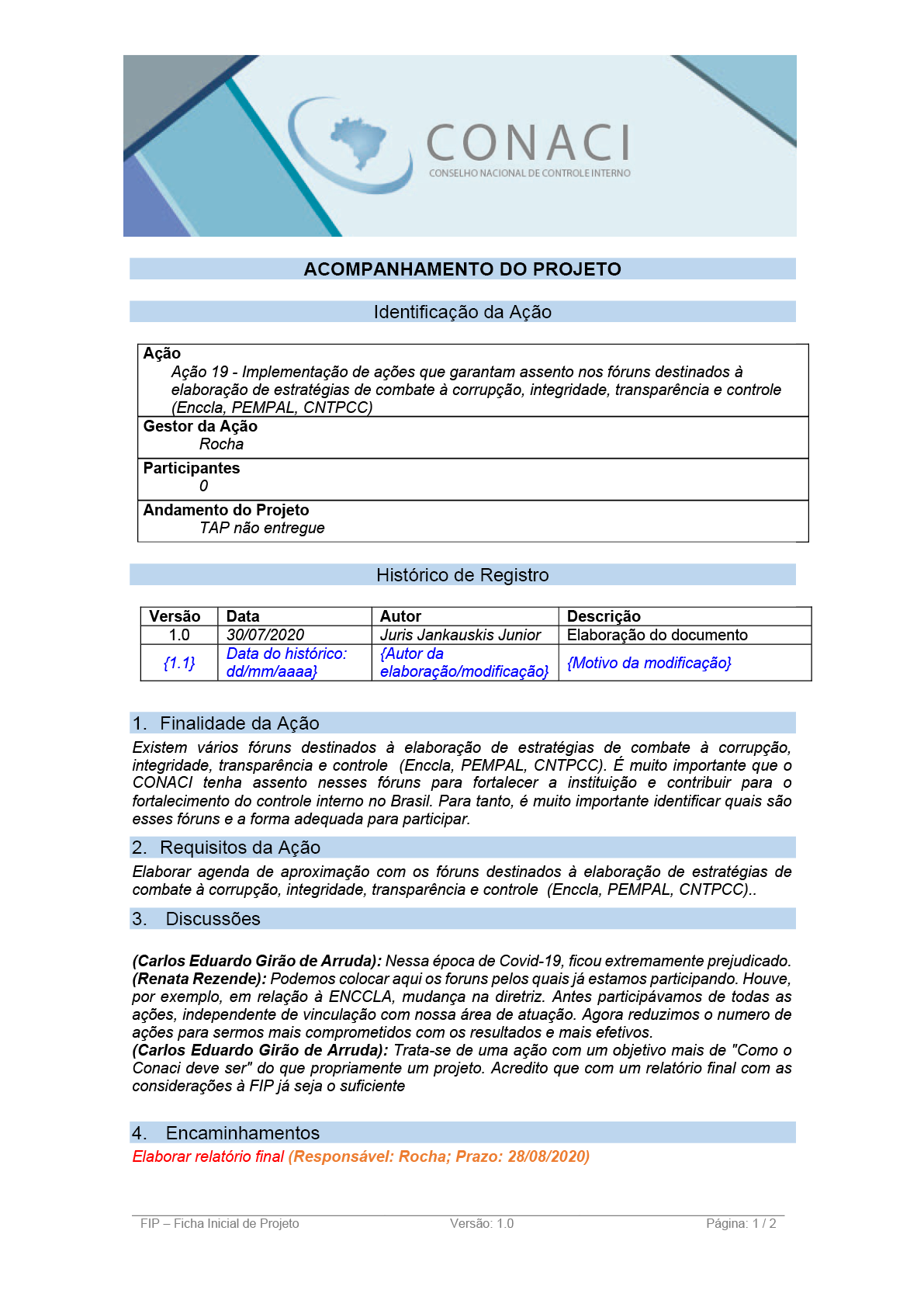 Termo de Abertura do Projeto