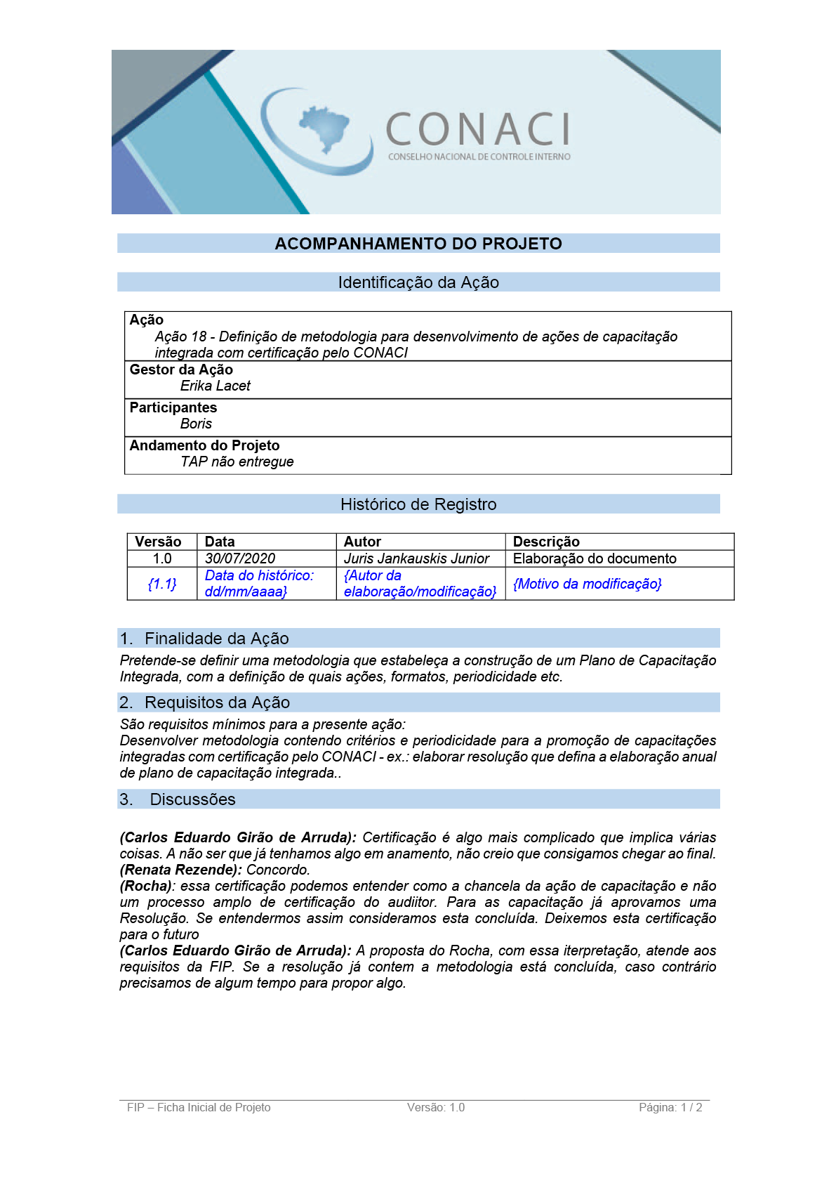 Termo de Abertura do Projeto