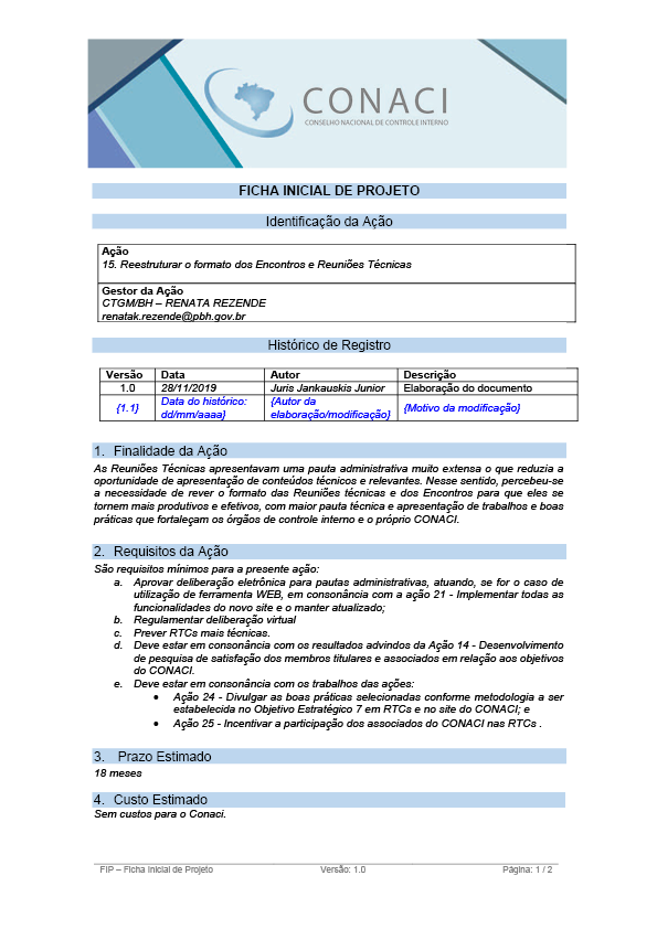 Termo de Abertura do Projeto