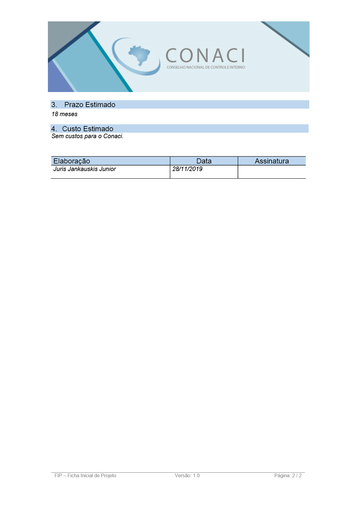Termo de Abertura do Projeto