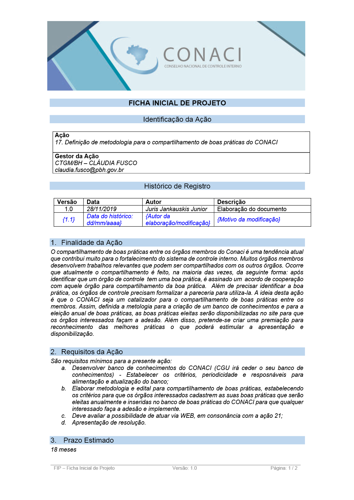Termo de Abertura do Projeto