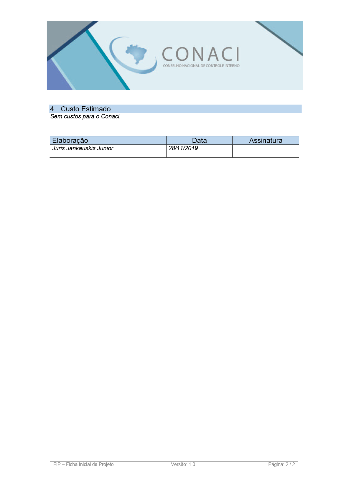 Termo de Abertura do Projeto