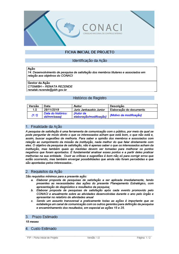 Termo de Abertura do Projeto