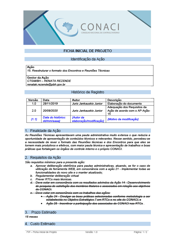 Termo de Abertura do Projeto