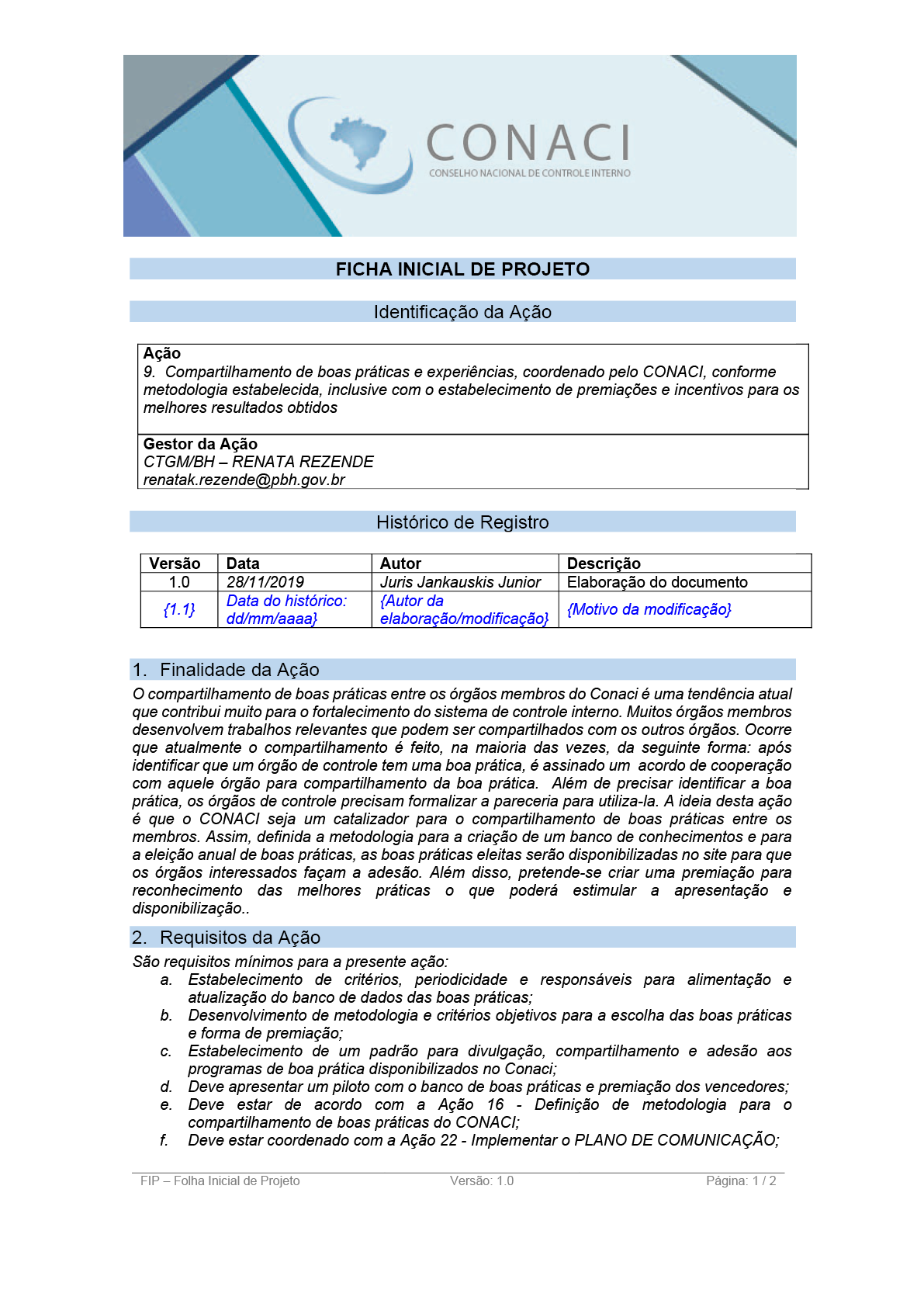 Termo de Abertura do Projeto