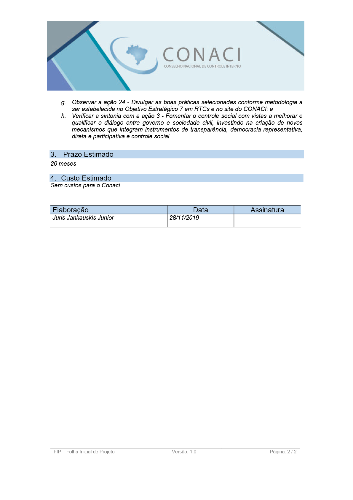 Termo de Abertura do Projeto