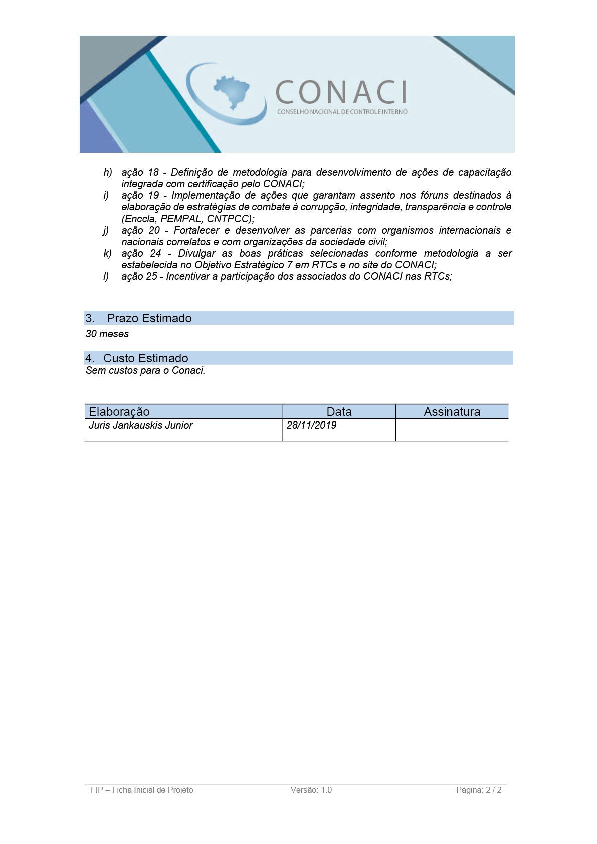 Termo de Abertura do Projeto