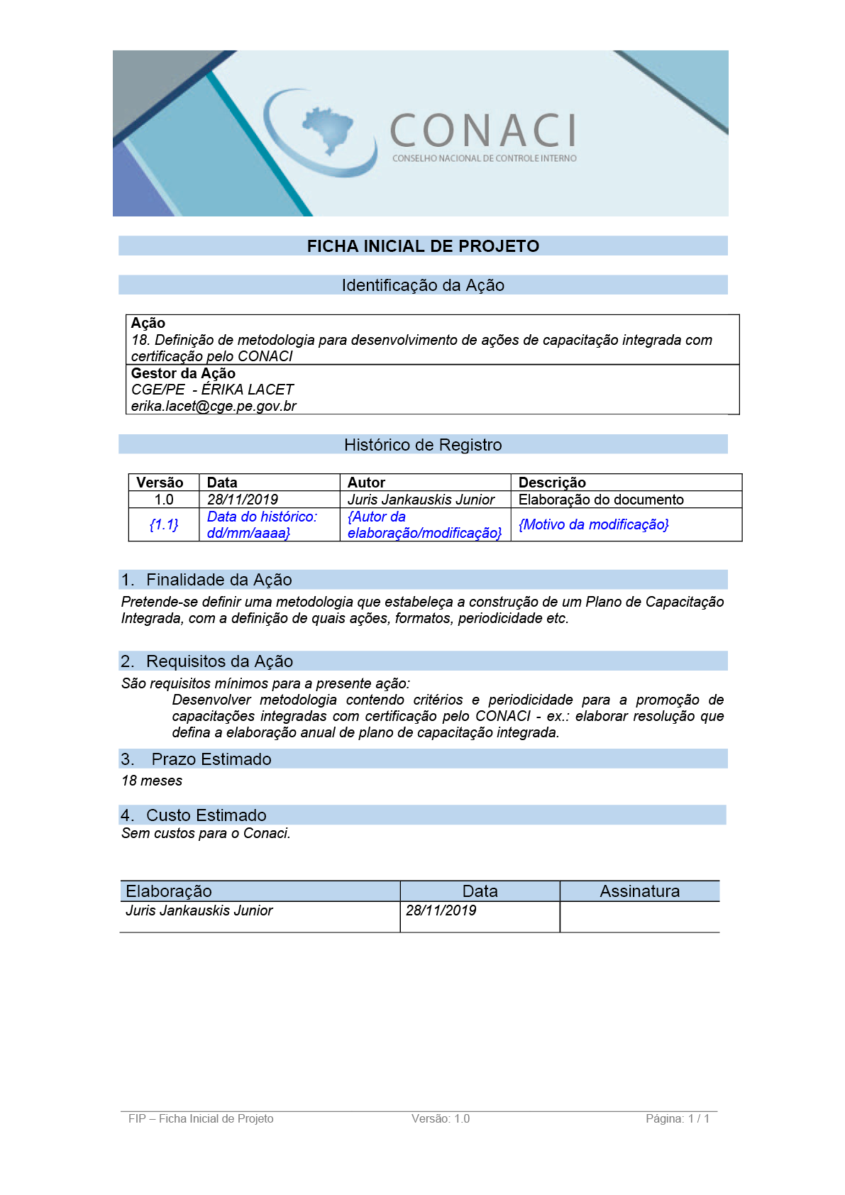 Termo de Abertura do Projeto
