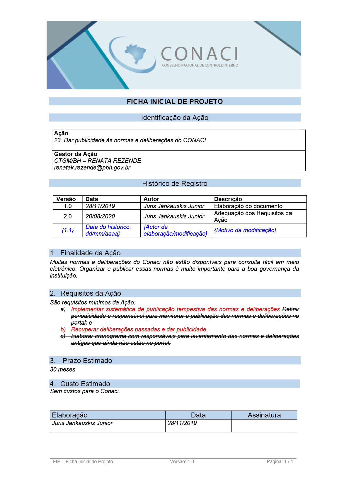 Termo de Abertura do Projeto