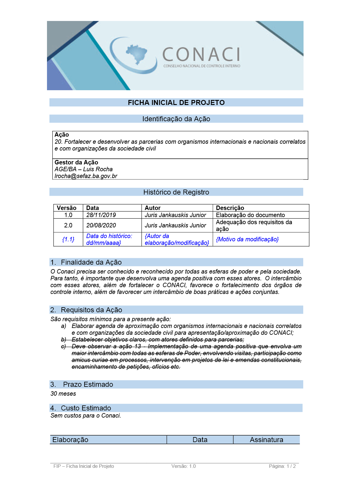 Termo de Abertura do Projeto