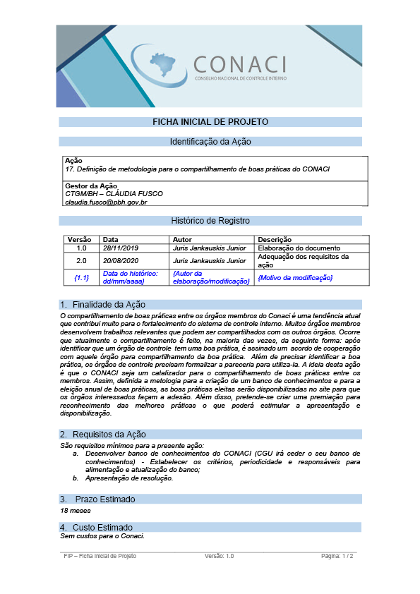 Termo de Abertura do Projeto