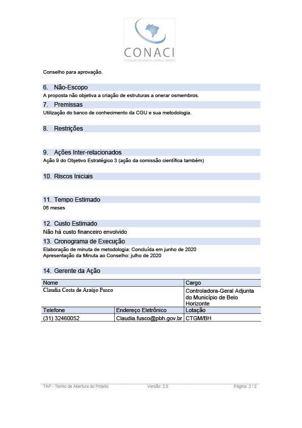 Termo de Abertura do Projeto