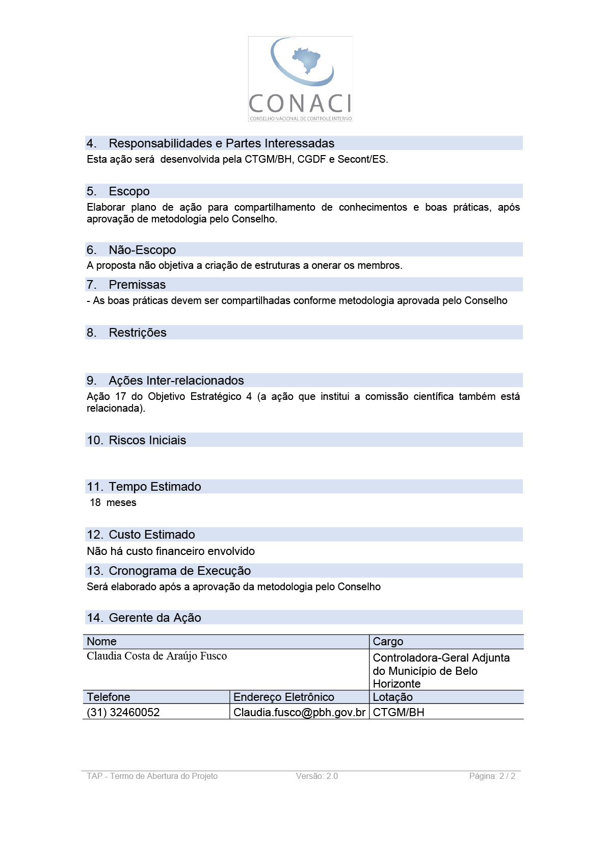 Termo de Abertura do Projeto