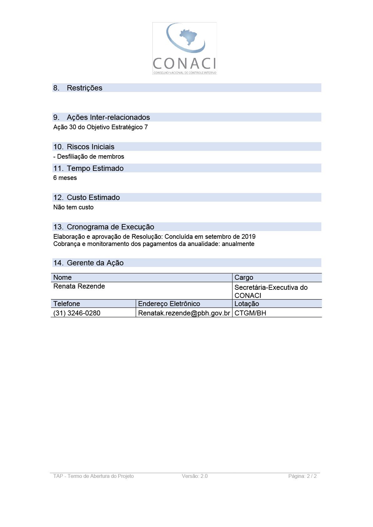 Termo de Abertura do Projeto