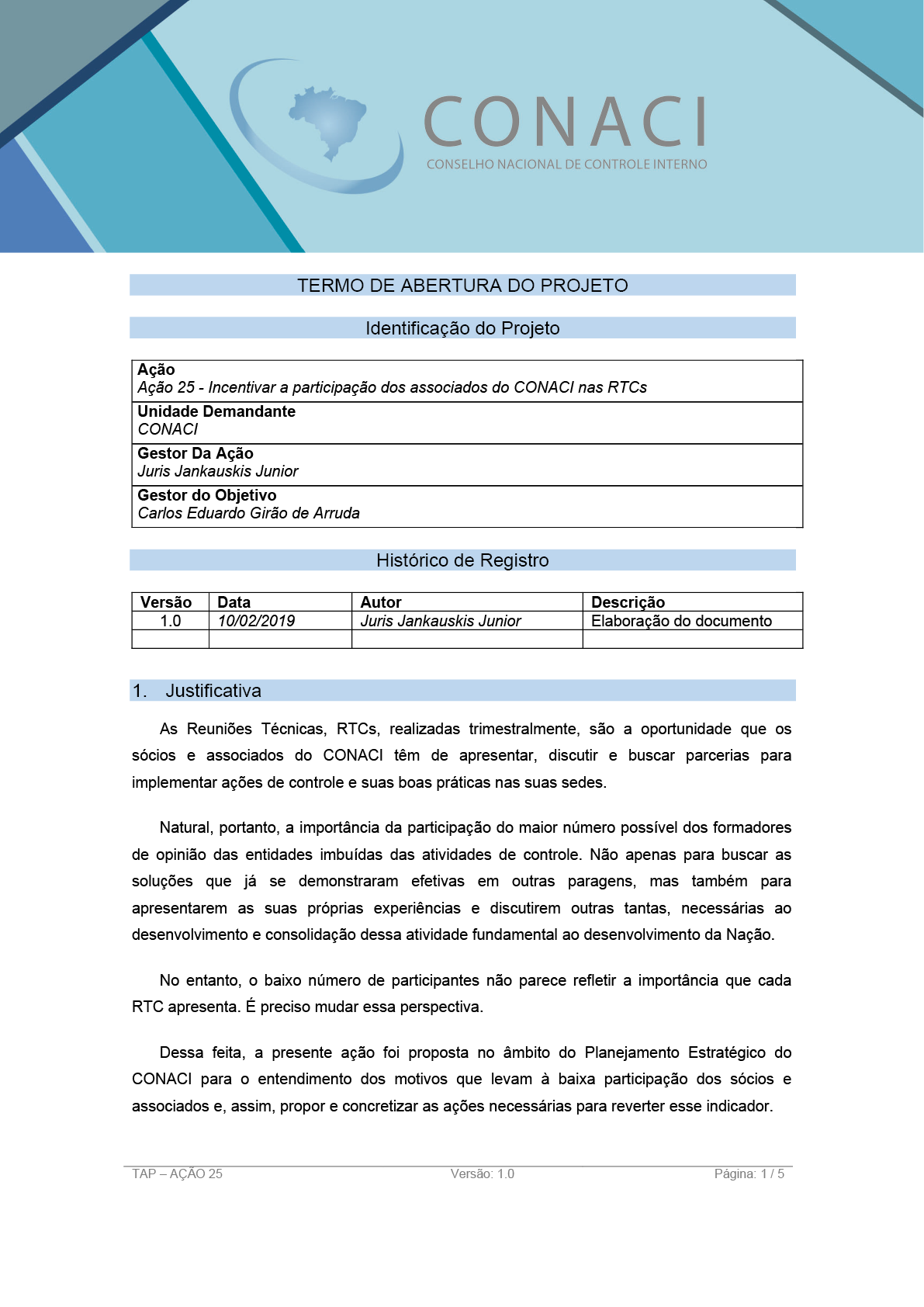 Termo de Abertura do Projeto