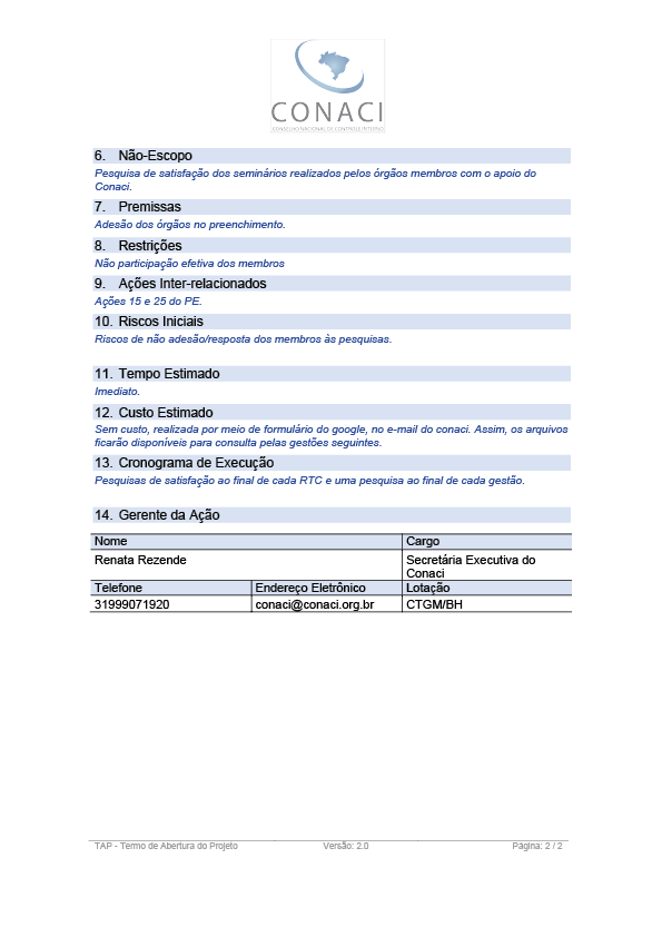 Termo de Abertura do Projeto