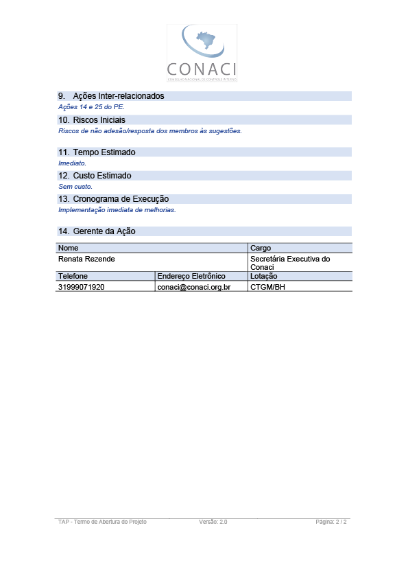 Termo de Abertura do Projeto